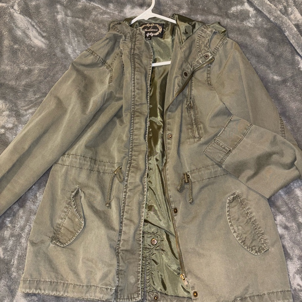 Women's Olive Hooded Jacket